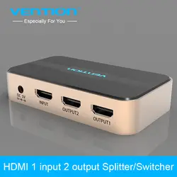 Vention бренд HDMI сплиттер 1 в 2 выхода HDMI, переключатель HDMI коммутатор 1x2 HDMI 1 вход 2 выхода сплиттер для xbox 360 PS3 PS4