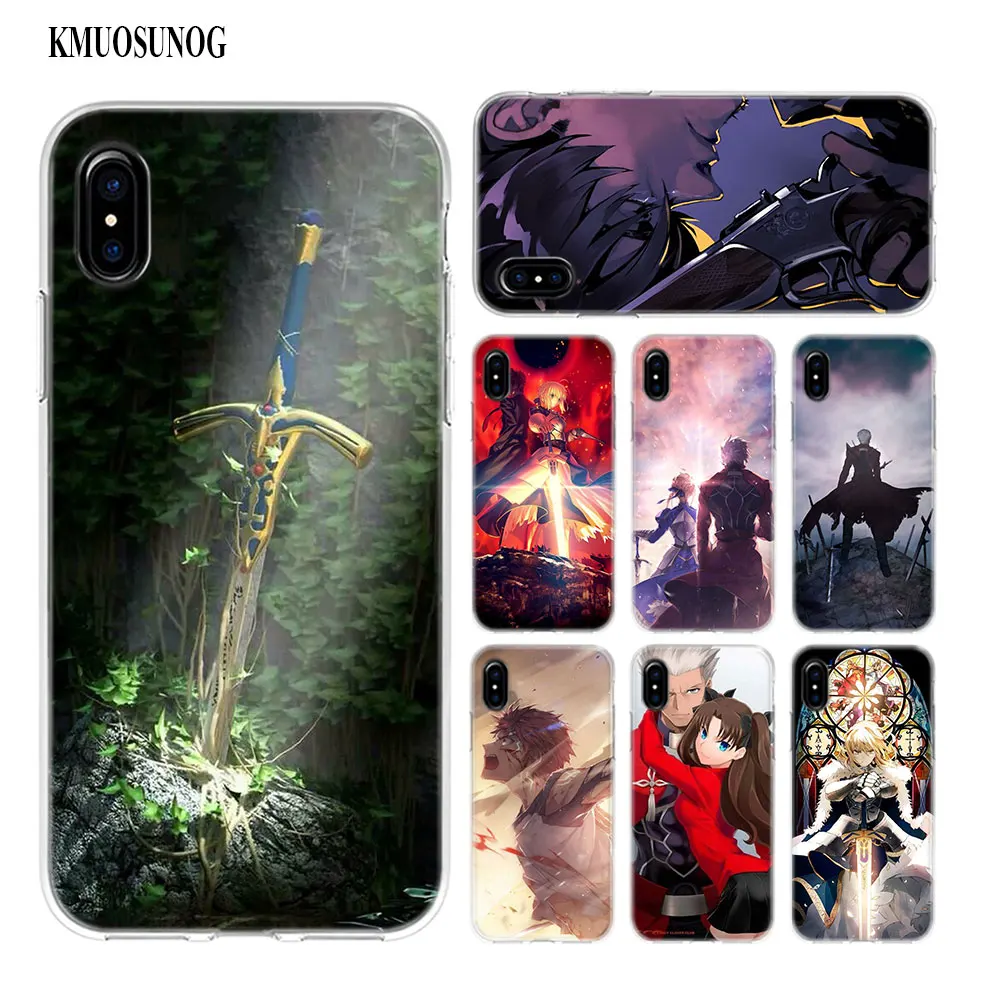

Transparent Soft Silicone Phone Case Fate Zero Stay Night Saber Style for iPhone XS X XR Max 8 7 6 6S Plus 5 5S SE
