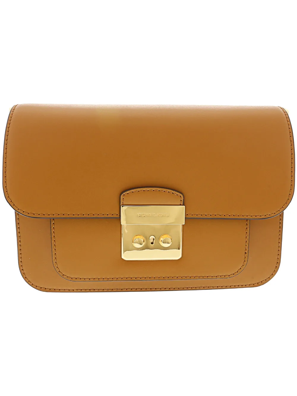 

Michael Kors Sloan Editor Leather Shoulder Bag (Acorn/Gold) Luxury Handbags For Women Bags Designer by MK