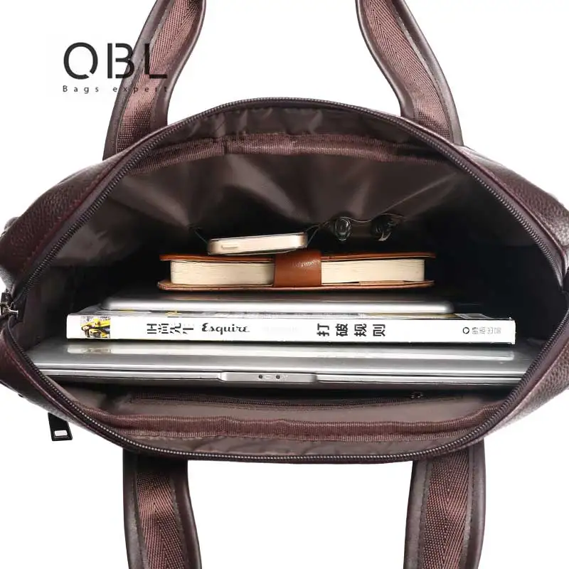 QiBOLu Pu мужской деловой портфель сумка черная коричневая повседневная мужская