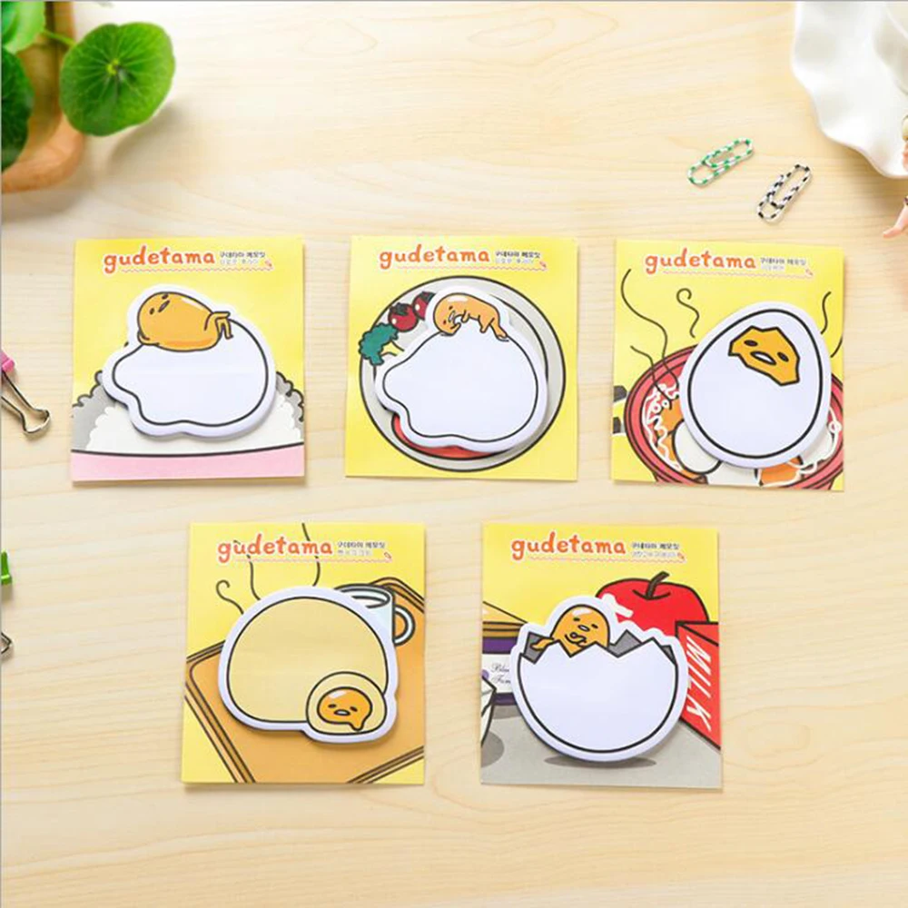 

Cartoon Convenience Stickers Memo Pads Gudetama Daily Paper Note Pads Creative Message Fridge Message Cute Sticky Notes