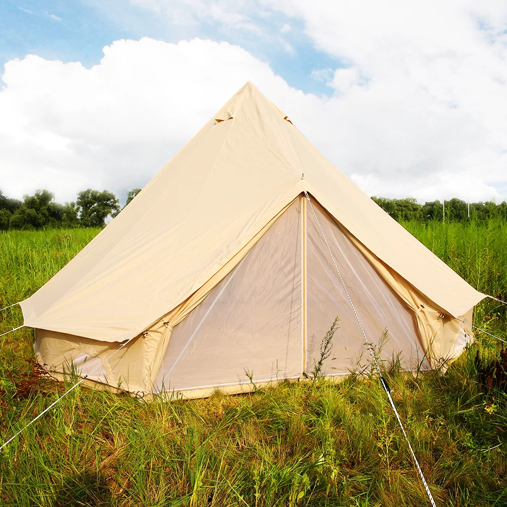 Grntamn Роскошный Открытый водонепроницаемый Семейный Кемпинг и зима Glamping хлопок холст юрта колокольчик палатка с москитным окном и дверью