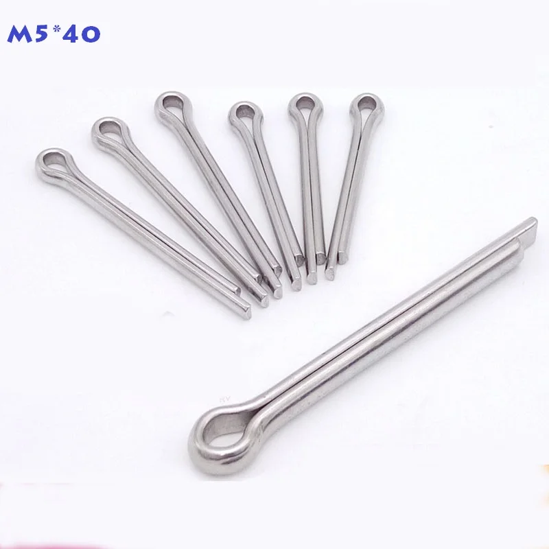 10Pcs/Lot 304 Stainless steel M5X40 M5*40mm split Cotter Pin tightening