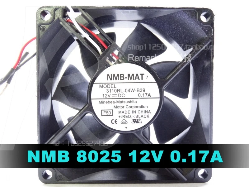 NMB-MAT 3110RL-04W-B59 F50 DC 12V 0.17A 3-проводной 80x80x25 мм вентилятор охлаждения сервера |