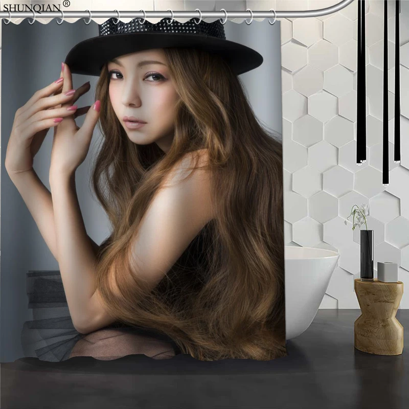 

Namie Amuro Custom Shower Curtain Waterproof Fabric Bath Curtain 180X200cm165X180cm Polyester Fabric Bathroom Curtain
