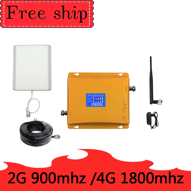 

900mhz GSM DCS LTE 1800mhz Mobile Phone Signal Booster 70dB Gain 2G 4G Cellphone Cellular Amplifie Dual Band Repeater