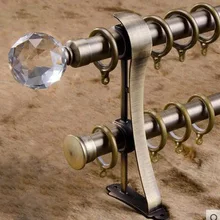 SunnyHouseware Высокое качество Кристалл finial 100 см железные двойные занавески стержни для гостиной обработки окна/шторы