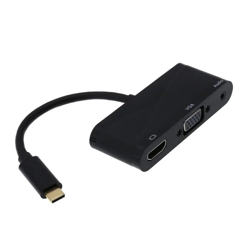 3 в 1 USB C конвертер 2019 новейший Type к HDMI VGA 5 мм аудио кабель адаптер для ноутбука Macbook