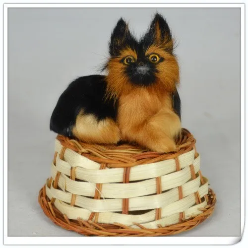 

about 8x7cm German shepherd model toy,polyethylene & furs resin handicraft,props,decoration gift a45