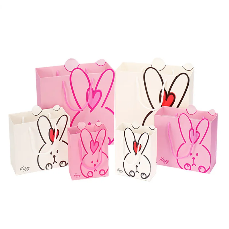 

Cute Bunny Gift Bag Birthday Paper bag for Gift With handle Baby Show Children Day Wedding Favor Boxes Bags Party Decor