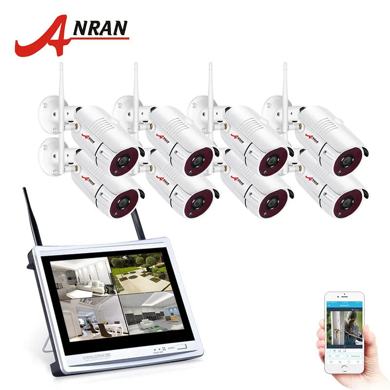 ANRAN Plug and Play P2P 1080 P Беспроводной CCTV Системы 2.0MP 8CH NVR комплект 36 ИК Ночное видение наружного видеонаблюдения Камера безопасности Системы