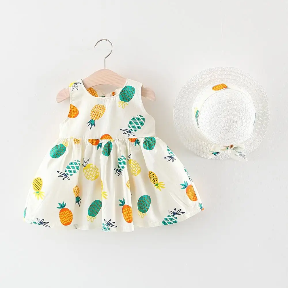 Летнее платье для маленьких девочек Одежда новорожденных пляжное принцессы