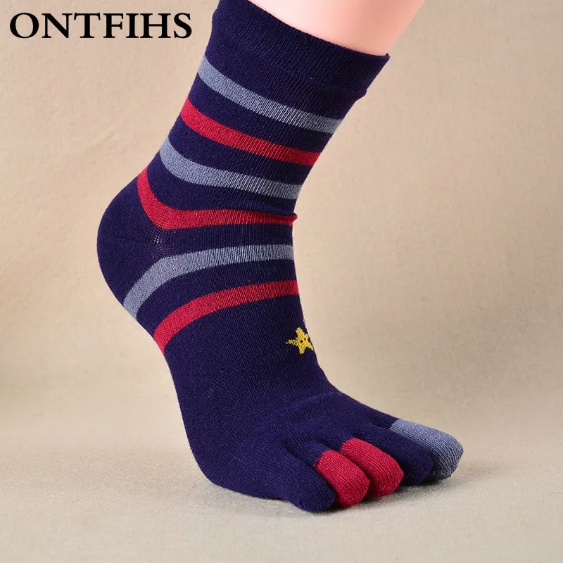 (3Pairs/lot)New Fashion Striped Women Toe Socks Female Crew Striped