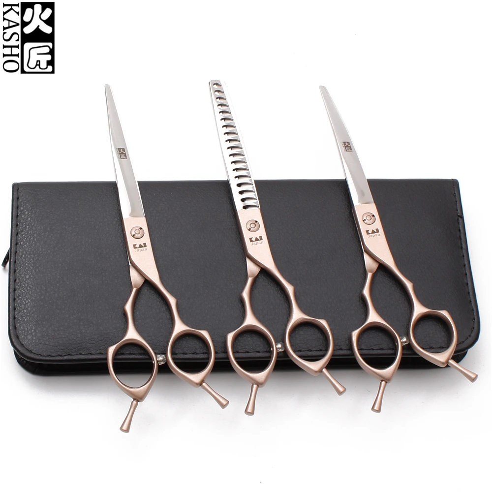 20 комплекты костюм 7 &quot440C Kasho прямые ножницы + филировочные вниз изогнутые