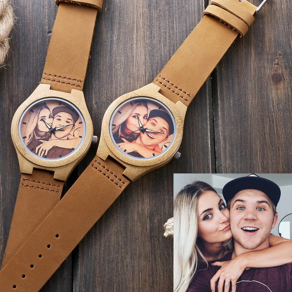Personalized Printing Photo Men Women Watches Customized Couple ...