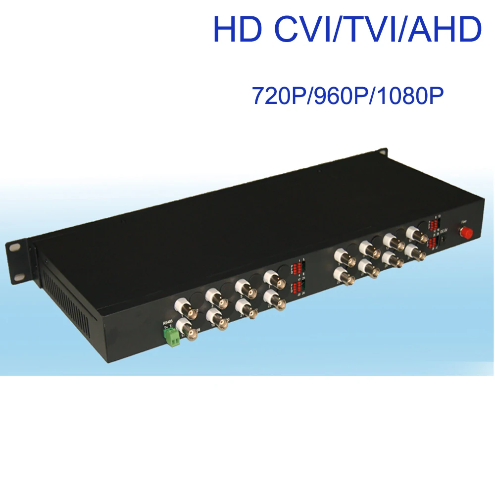 1080P HD CVI AHD TVI 16 CH Видео Волоконно Оптические медиаконвертеры с RS485 для 1080p 960p 720p