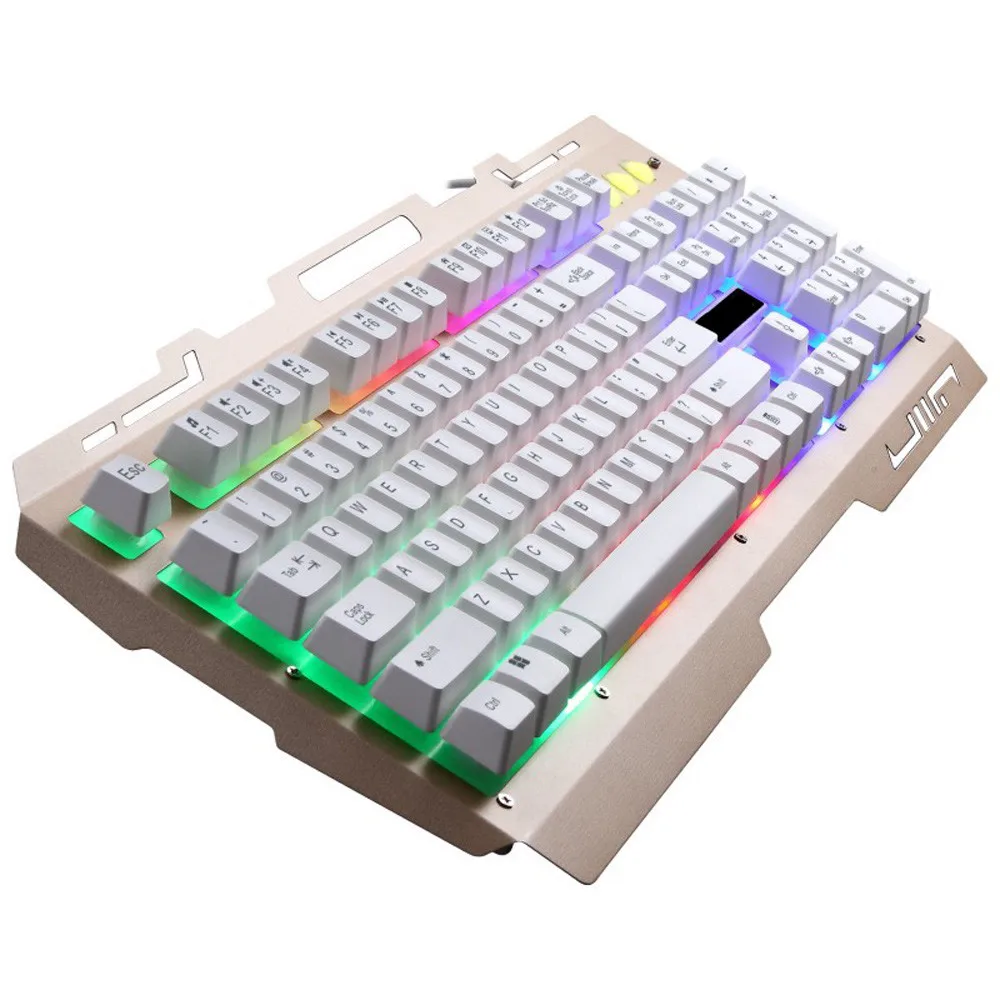 

OMESHIN LED Rainbow Color Backlight Gaming Game USB Wired Anti-ghosting Ergonomics Keyboard For Desktop Gaming And Typing 118A