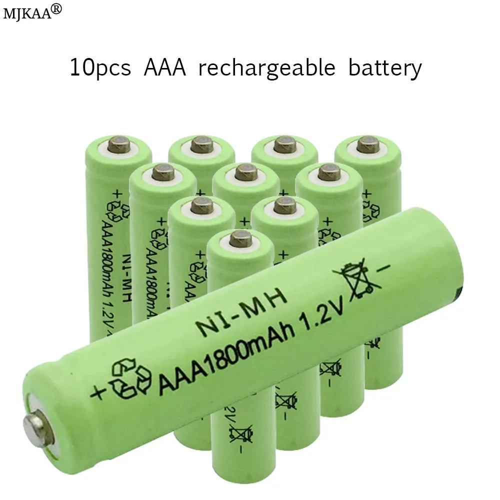 MJKAA 1800mAh Ni-MH 1,2 V AAA аккумуляторная батарея для часов, мышей, компьютеров, игрушек так далее