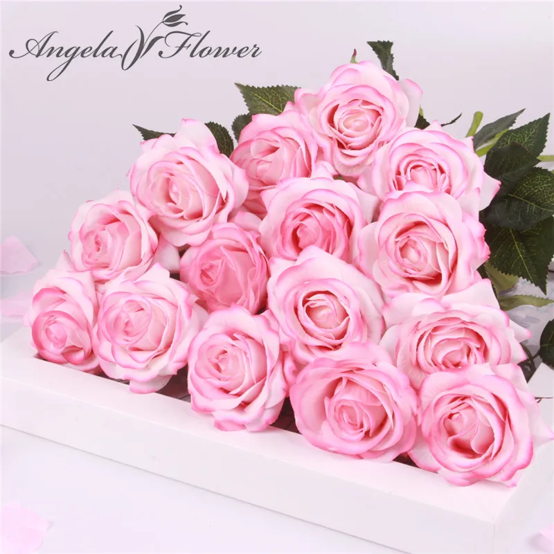 15" Bouquet Artificial Silk Lavender Fake Flower Home Wedding Valentine Decor 