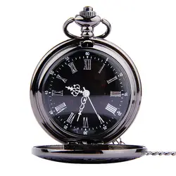 Fob карманные часы винтажные Римскими Цифрами Кварцевые часы с цепочкой антикварные ювелирные изделия кулон ожерелье Подарки для отца LL @ 17