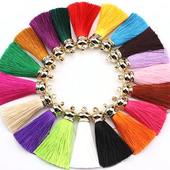 

2PCS 5cm small Silk Tassel Brush fringe Bookmark tassel Satin phone Tassels for crafts earrings material jewelry diy cloth decor