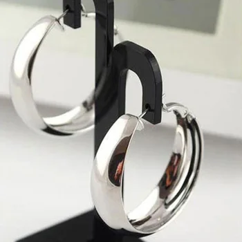

10 pairs/lot Large Hoop Earrings Big Circle Smooth Round Large Loop Earring Ear Accessories For Women Gold Silver Plated Jewelry