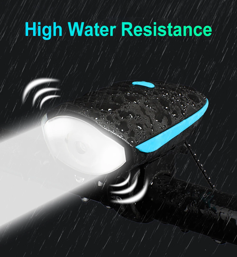 Zacro Bicycle Bell USB Charging Flashlight Bike Horn Light Headlight Cycling Multifunction Ultra Bright Electric 120db Horn Bell