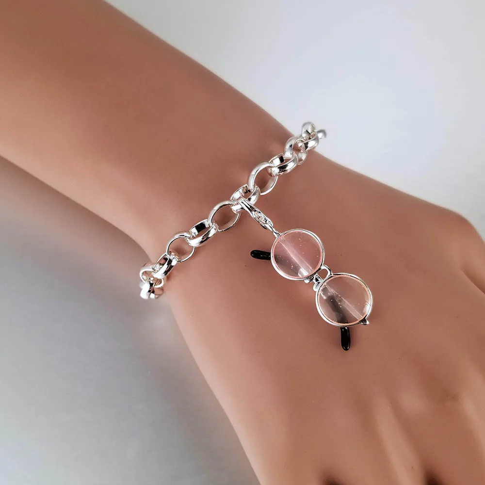 Модные Серебристые розовые солнцезащитные очки Diy Подвески подходят браслеты и