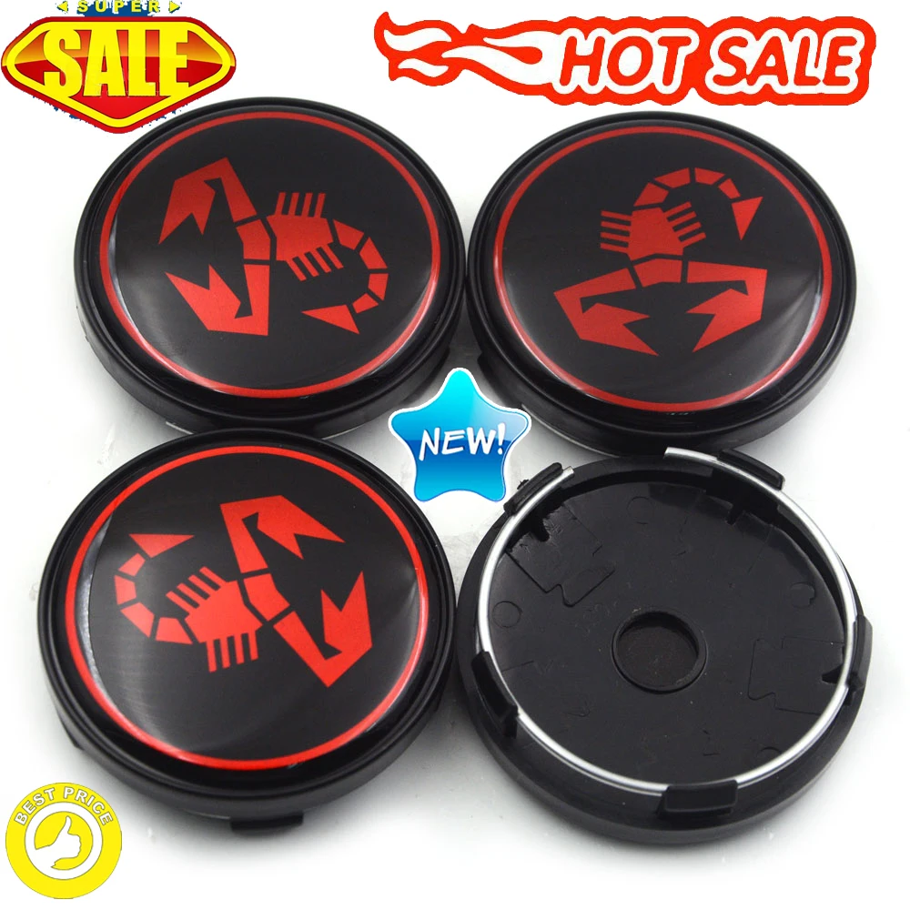 

4pcs/lot 60mm 3D Scorpion Car Wheel Center Cap Car Steel Rim Hub Cap for Fiat 500 Punto Bravo Stilo Panda Abarth 500 Decal