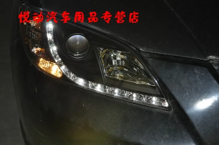 Автомобильный Стайлинг светодиодный HID Рио светодиодный фары передняя фара чехол для Mazda3 Mazda 3 2006-2012 bi-ксеноновая линзы ближнего и дальнего света