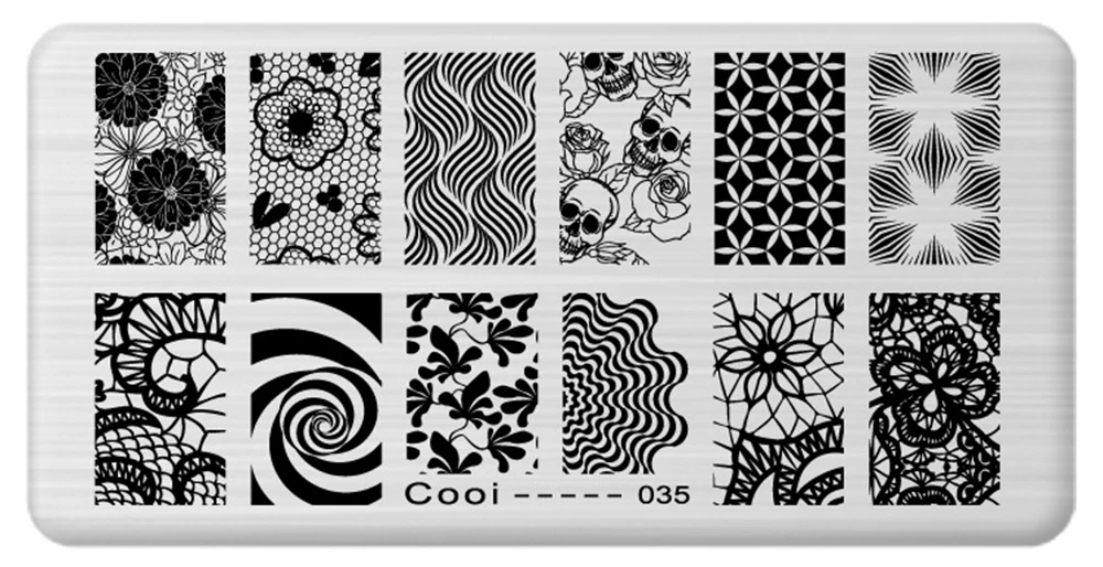 Pinpai Nail Stamping Plates Flower Geometric Heart Nature Series Nail Template Stamp Image DIY Nail Designs Manicure Stamp Plate