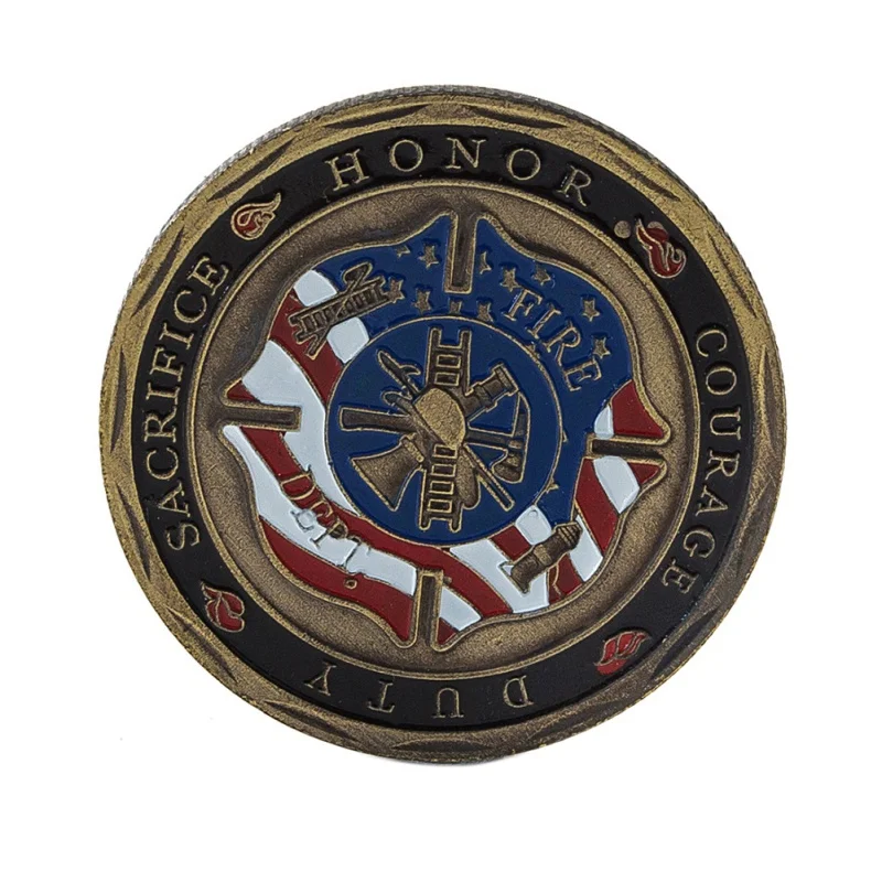 Нерегулярный рисунок копия монеты красочный пожарный отдел Логотип коллекция монет мемориальная монета сувенир подарок коллекционные монеты