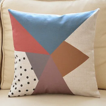 

Custom Made Cushion Cover Pillow Case Seat Lumbar Envelop for Sofa Linen Cotton 45*45cm 55*55cm Triangle