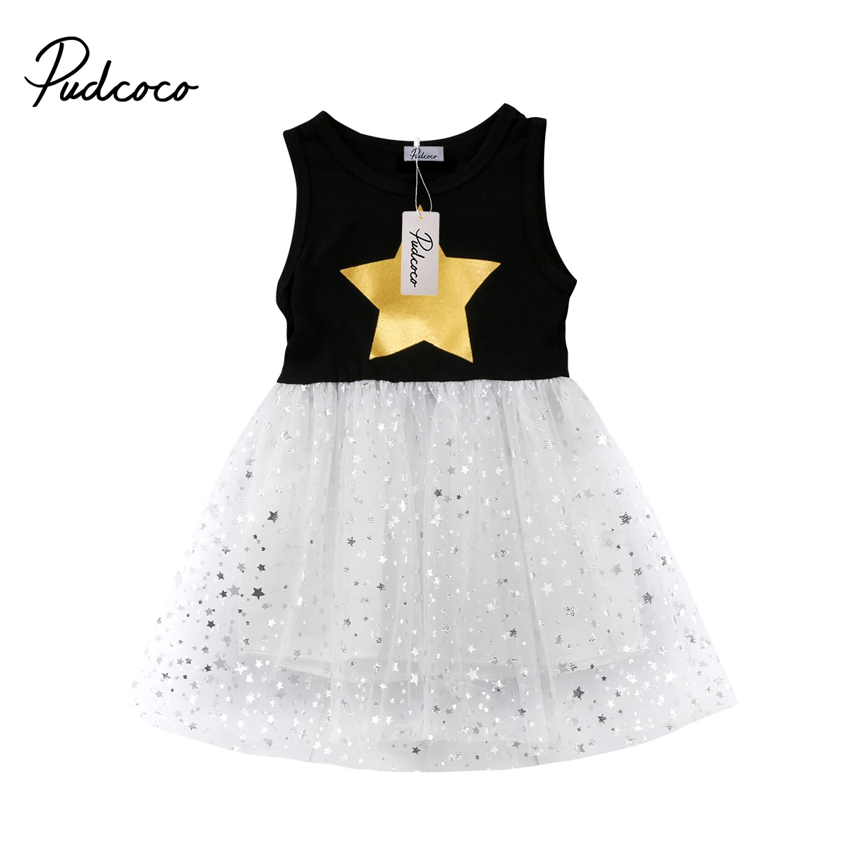 

Star Adorable Dress For Girl Kids Girls Sleeveless Pageant Princess Summer Party Lace Dresses Sundress 1-6Year