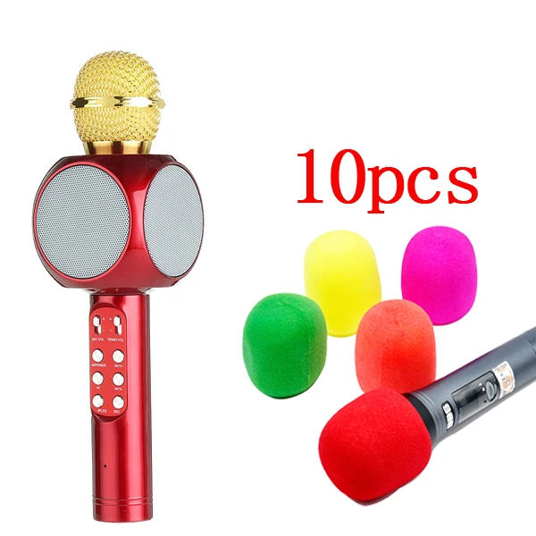 

Wireless Bluetooth KTV Speaker LED Light Phone Music Player Speaker Karaoke Microphone Children Toy with Sponge Cover