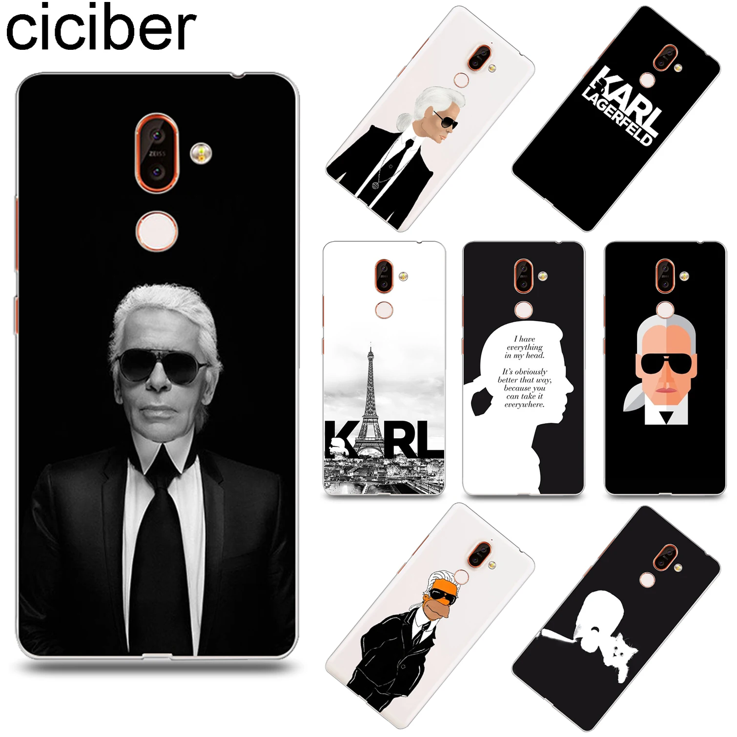 

ciciber Karl Lagerfeld Cover for Nokia X6 X7 X5 X3 Soft TPU Phone Case for Nokia 9 8 8.1 7 7.1 6 6.1 5 5.1 3 3.1 2 2.1 1 Plus