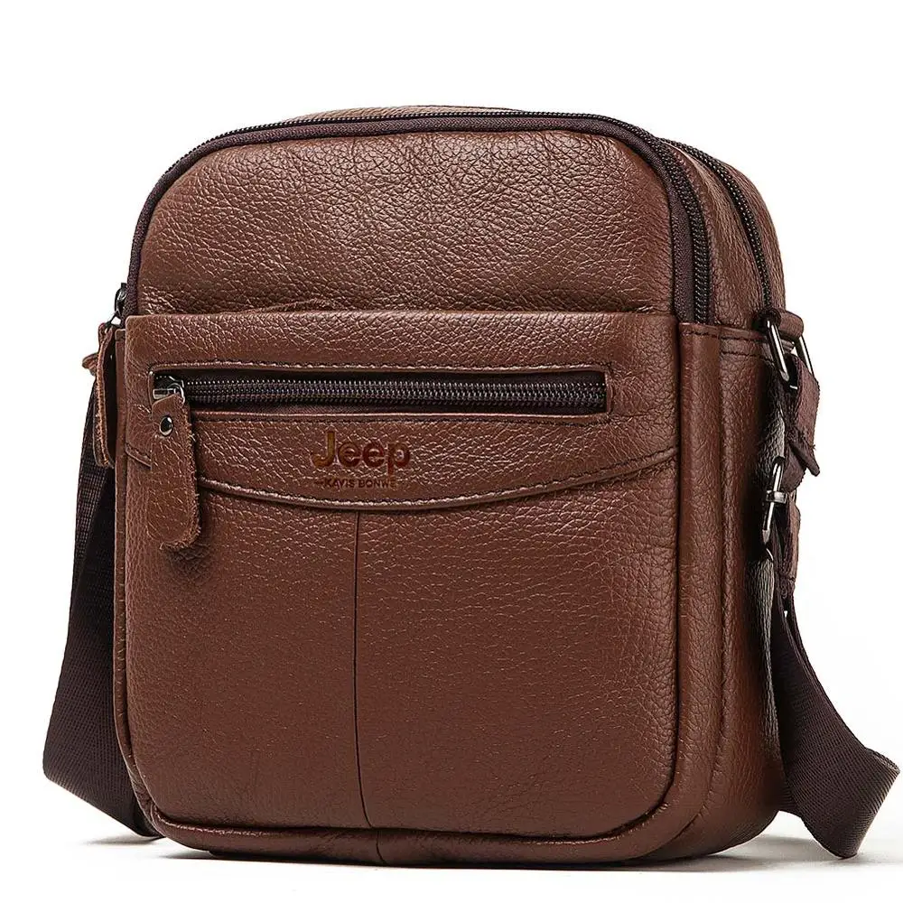 Известный бренд, натуральная кожа, мужская сумка через плечо, сумка через плечо, модная нагрудная сумка для мужчин, дорожная сумка для Ipad - Цвет: MH570-Coffee