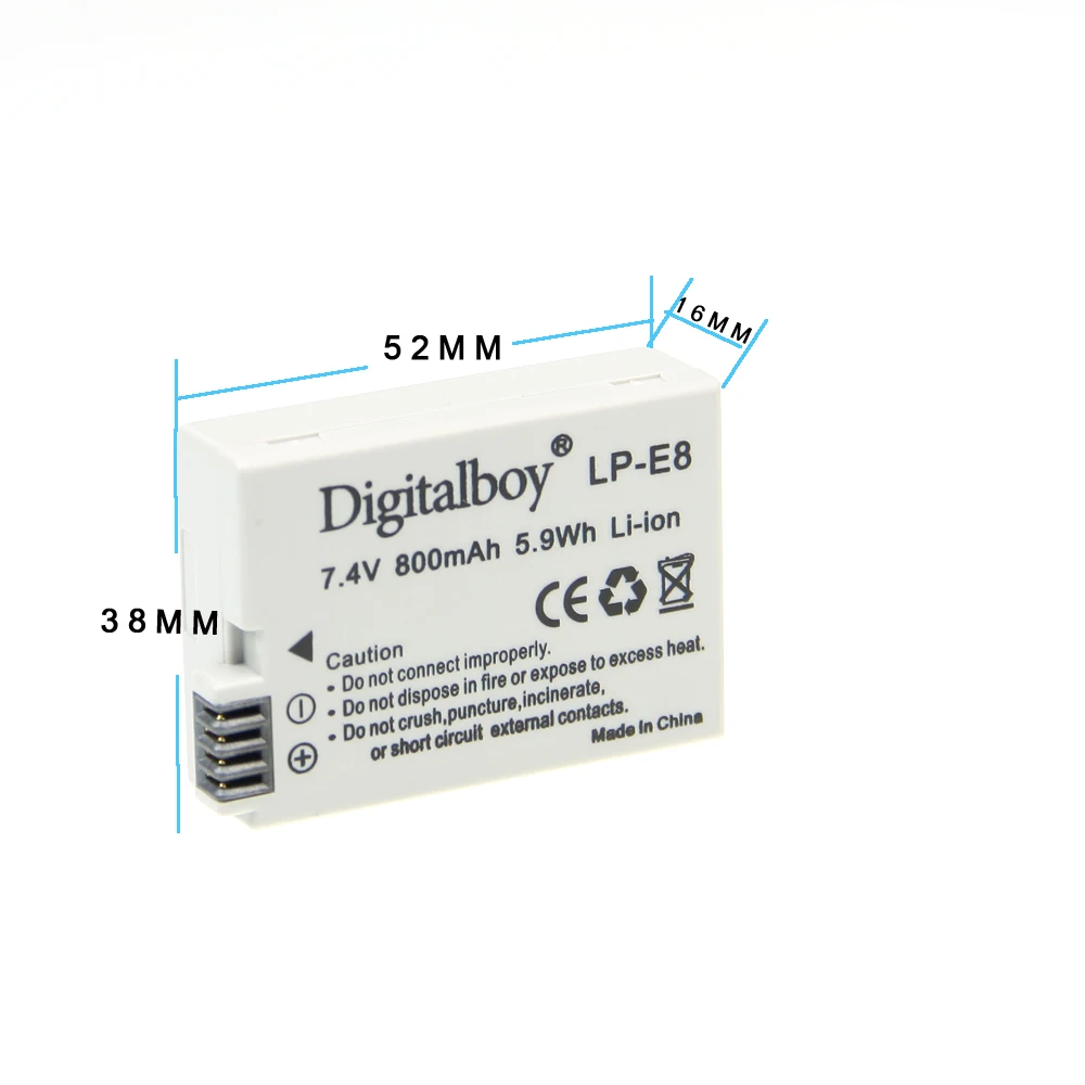 Digital Boy 1 шт Батарея LP-E8 LP E8 LPE8 Перезаряжаемые камеры Батарея для Canon 550D 600D bateria высокое качество натуральной Ёмкость