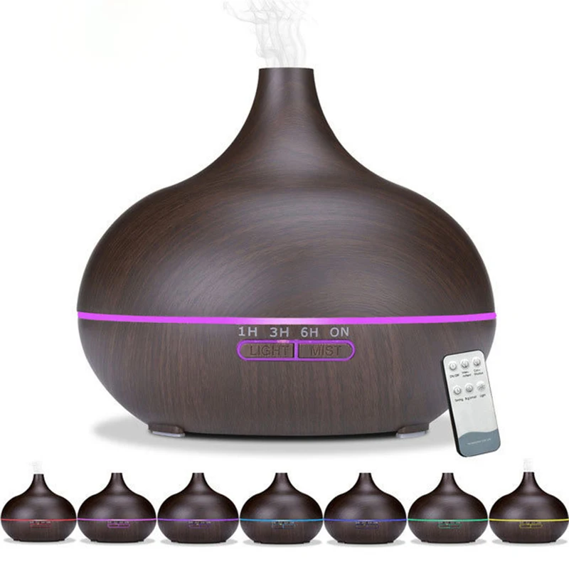 

400 ml aroma diffuser oil air humidifier ultrasonic usb essential oil diffuser wood grain colorful LED light for home office