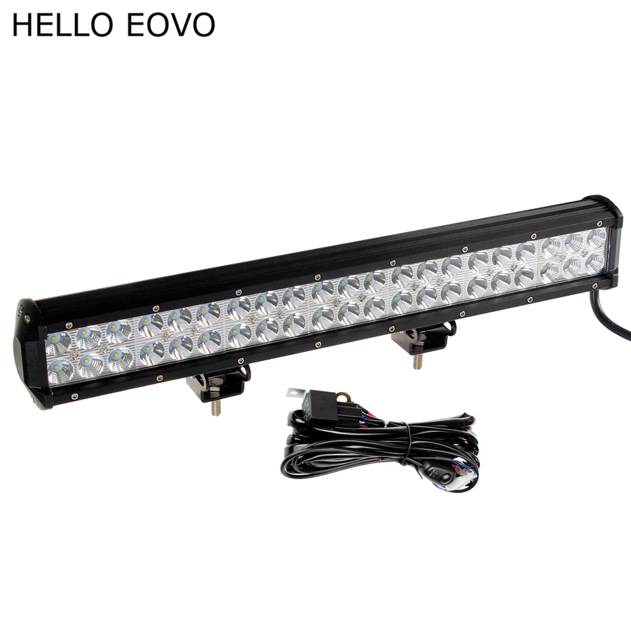 

HELLO EOVO 20 Inch 126W LED Work Light Bar + Wiring Kit for Off Road Work Driving Offroad Boat Car Truck 4x4 SUV ATV Combo