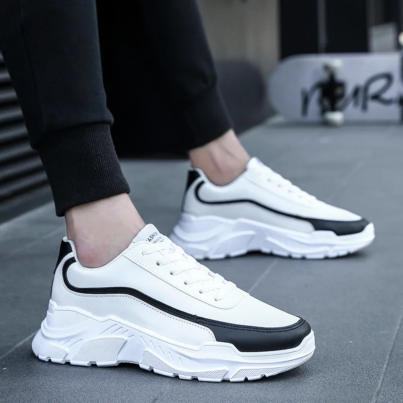 Homme Épais White Sneakers black Black Casual Red D'hiver Nouveaux Automne Ins white Sport De Hommes Feerijt Red Et Chaussures 2018 Étudiants qw7OxZO6