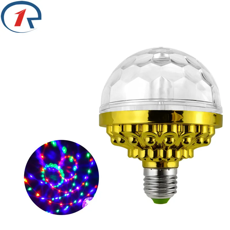 

ZjRight E27 RGBWYP 6LED light Crystal magic Bulb Auto Rotate Multi Color party birthday kid gift bedroom living room indoor lamp