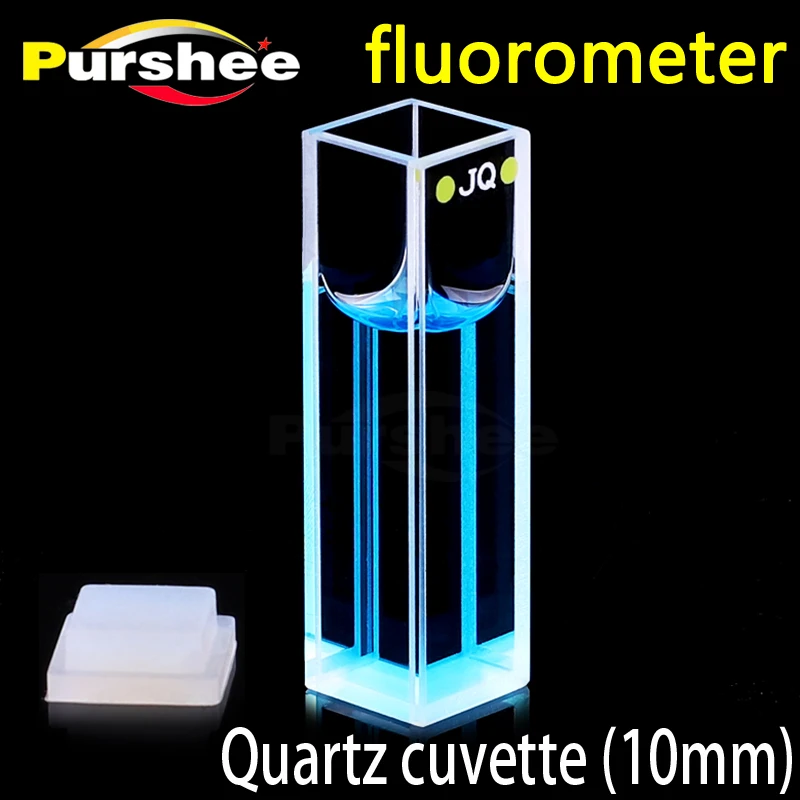 

Standard quartz fluorescence cell with lid(10mm) quartz cuvette four surfaces are transparent High transmittance