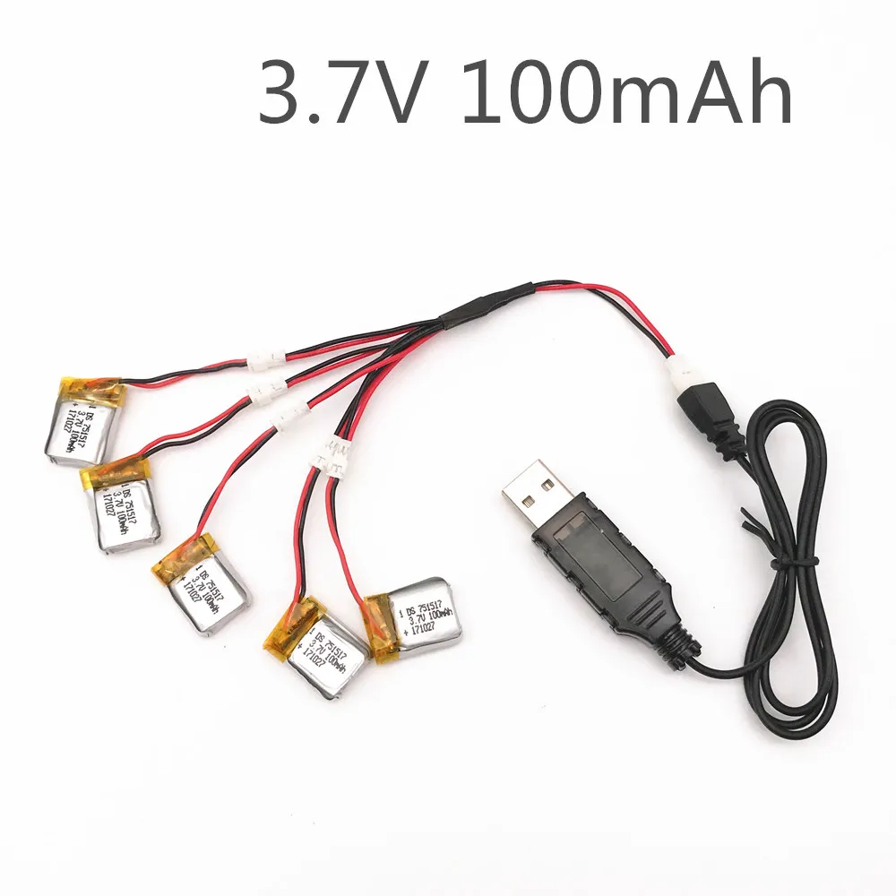 3.7V 100mAH  2 pcs Remote control airplane remote control helicopter 3.7V 100mAH lithium battery white insert 651620 1.25