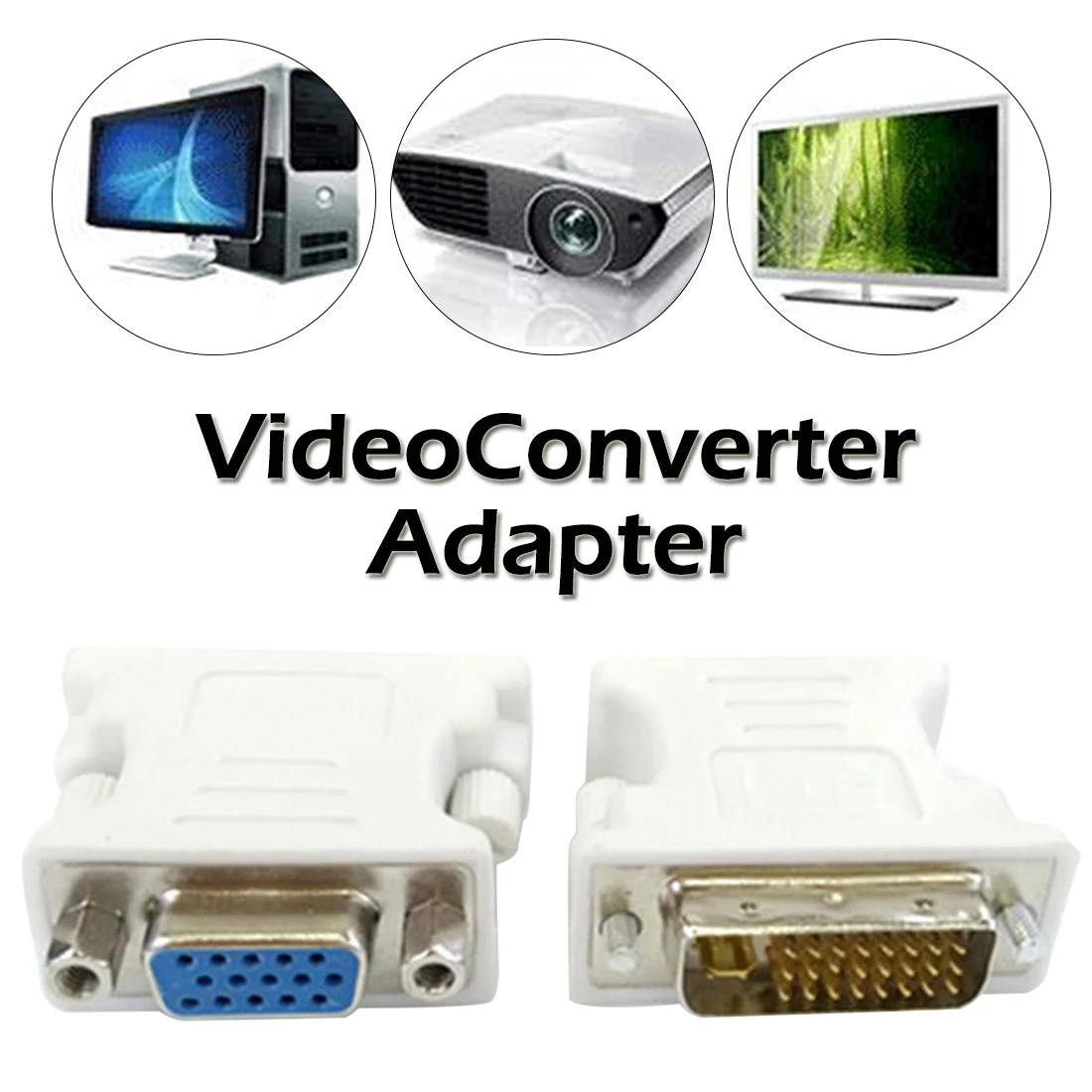 DVI-VGA Кабель-адаптер папа-мама DVI 24+ 5 Pin-VGA 1080P конвертер адаптер для HDTV монитора компьютера ПК ноутбука