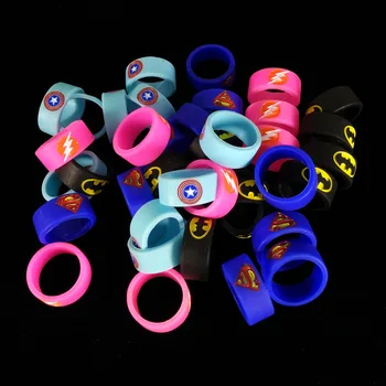 

1000pcs/lot newest decorative ring silicon band vape ring with super man Batman Captain America Wholesale