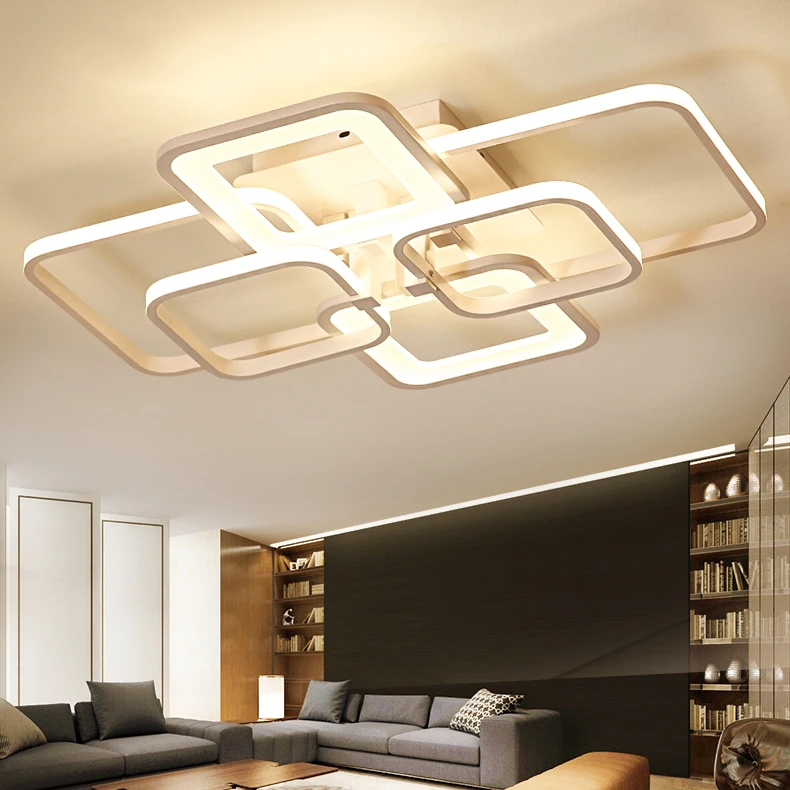 

Luminaire plafonnier Rectangle Acrylic Aluminum Modern Led ceiling lights for living room bedroom AC85-265V White Ceiling Lamp