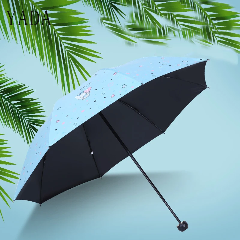 

YADA Cartoon Rabbit Umbrella Folding Design Heart Umbrellas For Women Men Anti-UV Gift Windproof Rainy Umbrella Parasol YD145