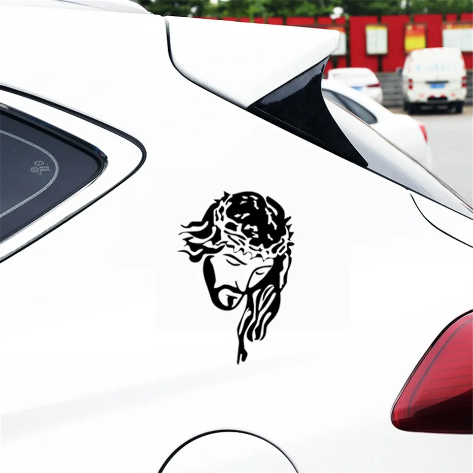8.6cm12.7cm Jesus Christ God Fashion Vinyl Car-Styling Stickers Decals BlackSilver (4)