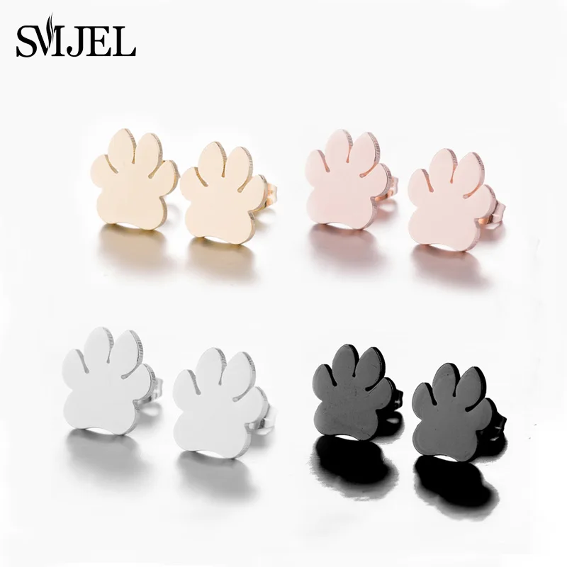 

SMJEL Cartoon Dog Paw Earrings for Women Vintage Jewelry Paw Stud Earrings Part Gifts Fashion Chihuahua Husky Earring